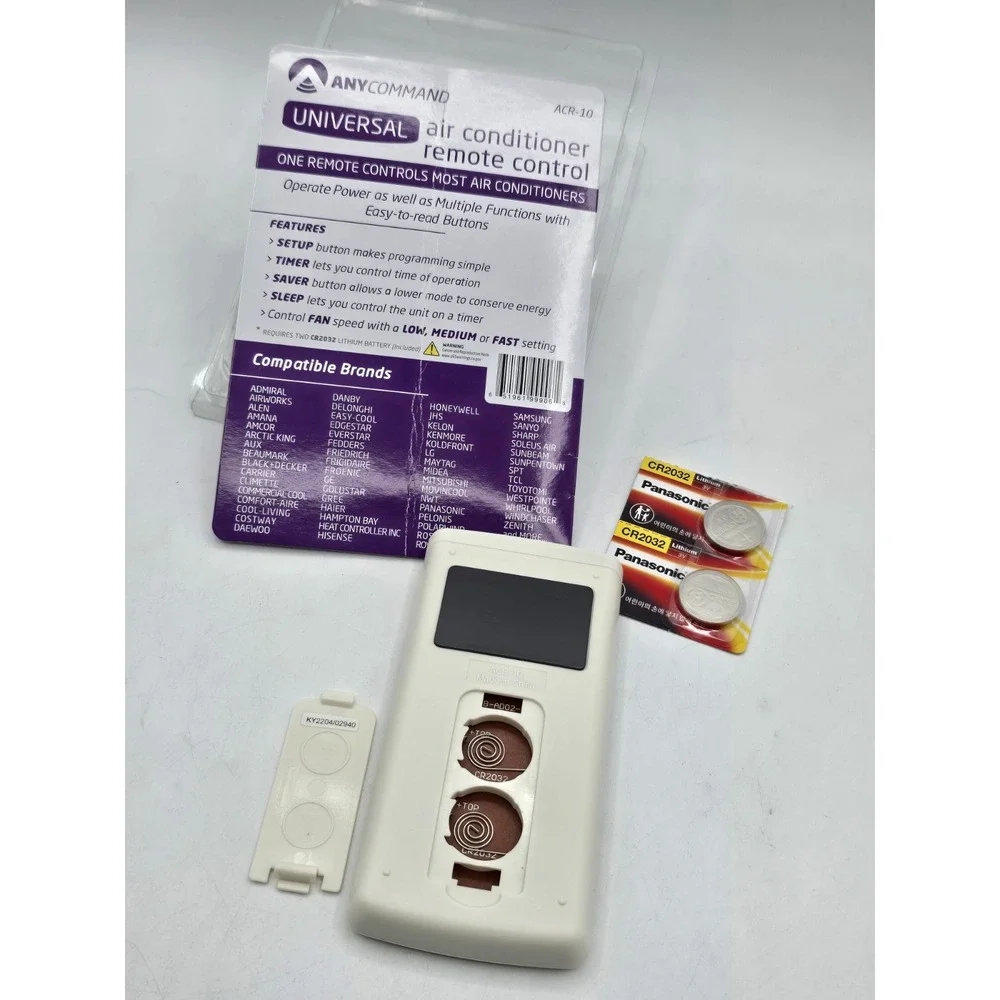 Any Command AC Universal‎ Air Conditioner Remote Control - With 2 New Batteries!